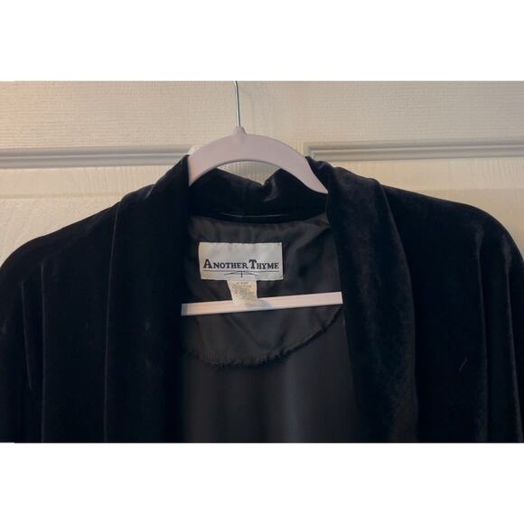 Vintage Velvet Black Jacket Blazer Another Thyme Sz 10 Classy Formal Cover Up - Picture 6 of 8